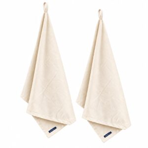 Natural Cotton Tea Towels British & Handmade, Pack of 2