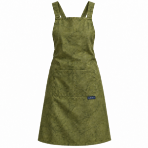 Maybis Handmade Cotton Apron – Hand-Dyed Cross-back Olive Green