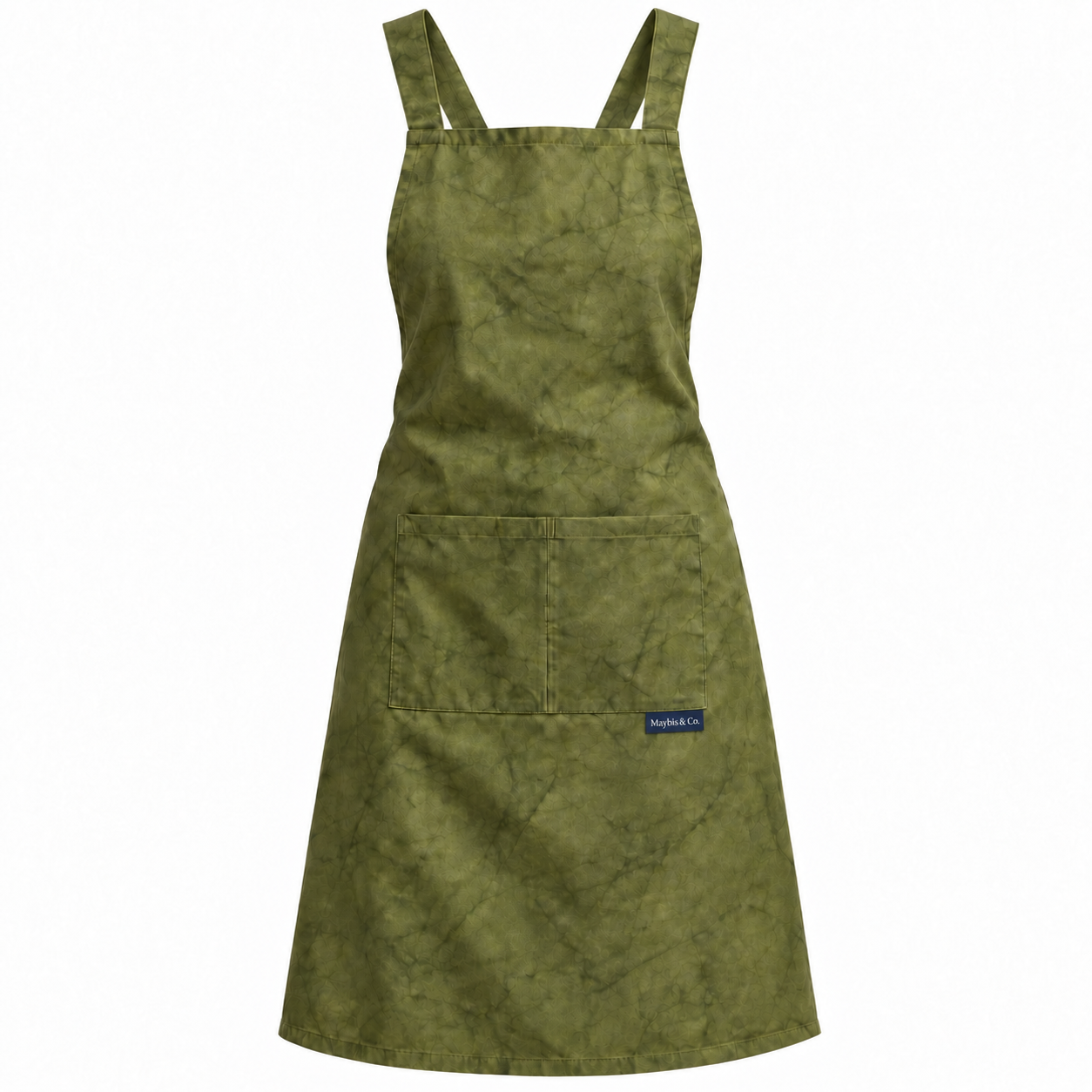 Maybis Handmade Cotton Apron – Hand-Dyed Olive Green