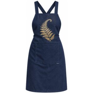 Maybis Handmade Cotton Apron – Navy Blue, Fern Print